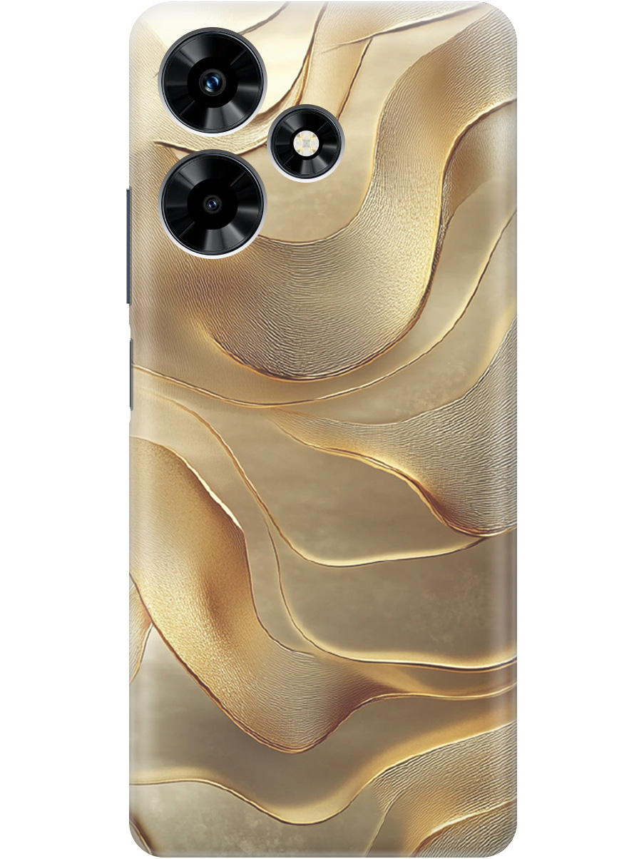 

Силиконовый чехол на Infinix Hot 30 с принтом "Золотистые волны", Прозрачный;бежевый;золотистый, 773940131