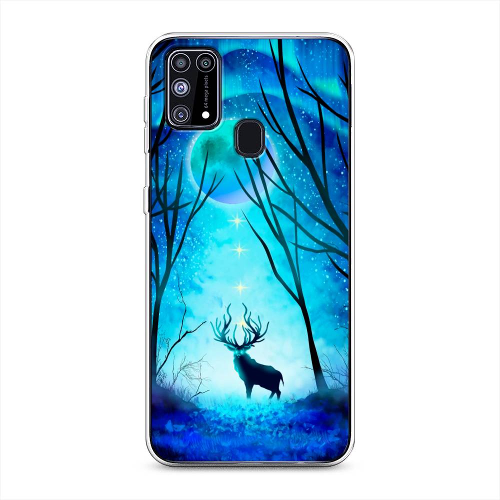 

Чехол на Samsung Galaxy M31 "Олень северное сияние", Синий;черный;голубой, 2100750-1