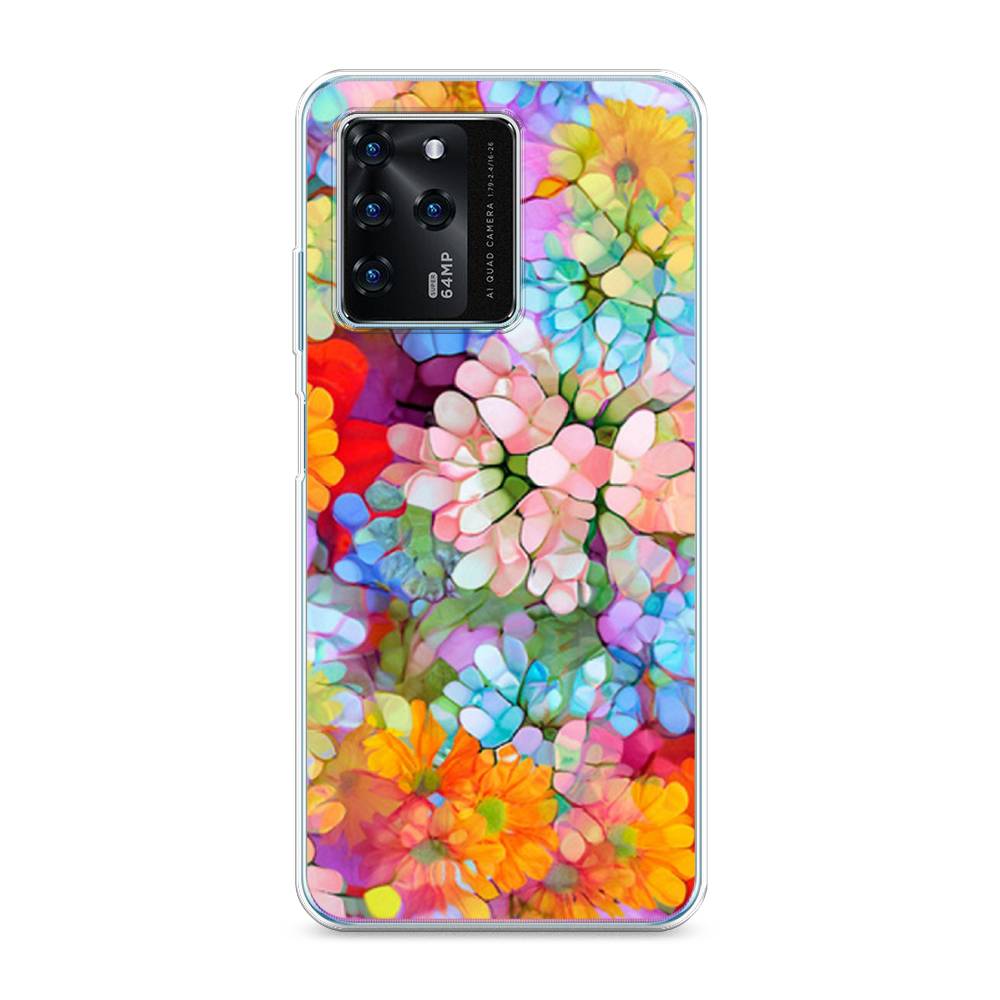 

Чехол на ZTE Blade V30 "Цветы витраж", Оранжевый;розовый;голубой, 135350-3