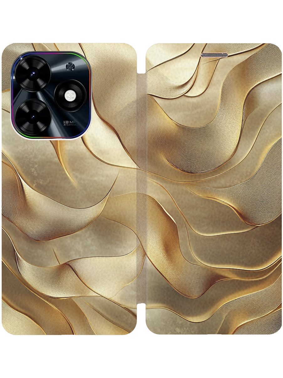 

Чехол-книжка на Tecno Spark Go 2024/Spark 20/20C/Pop 8 с принтом золотой 857736, Бежевый;золотистый, 777768831