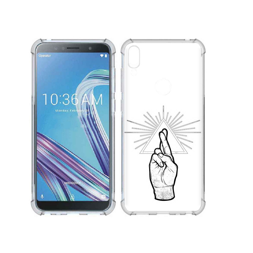 

Чехол MyPads Tocco для Asus ZenFone Max Pro (ZB602KL) черно белая рука, Прозрачный, Tocco