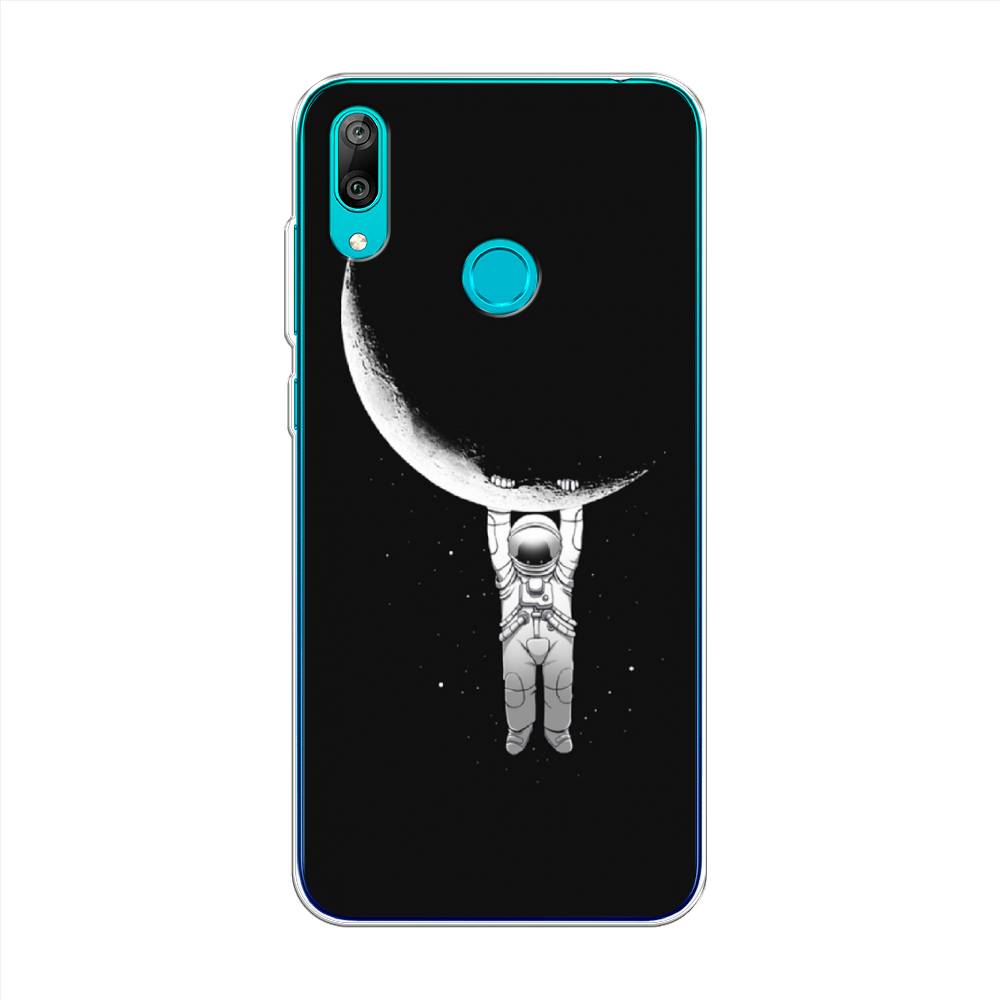

Чехол Awog на Huawei Y7 2019 "Космонавт", Белый;черный, 68450-4