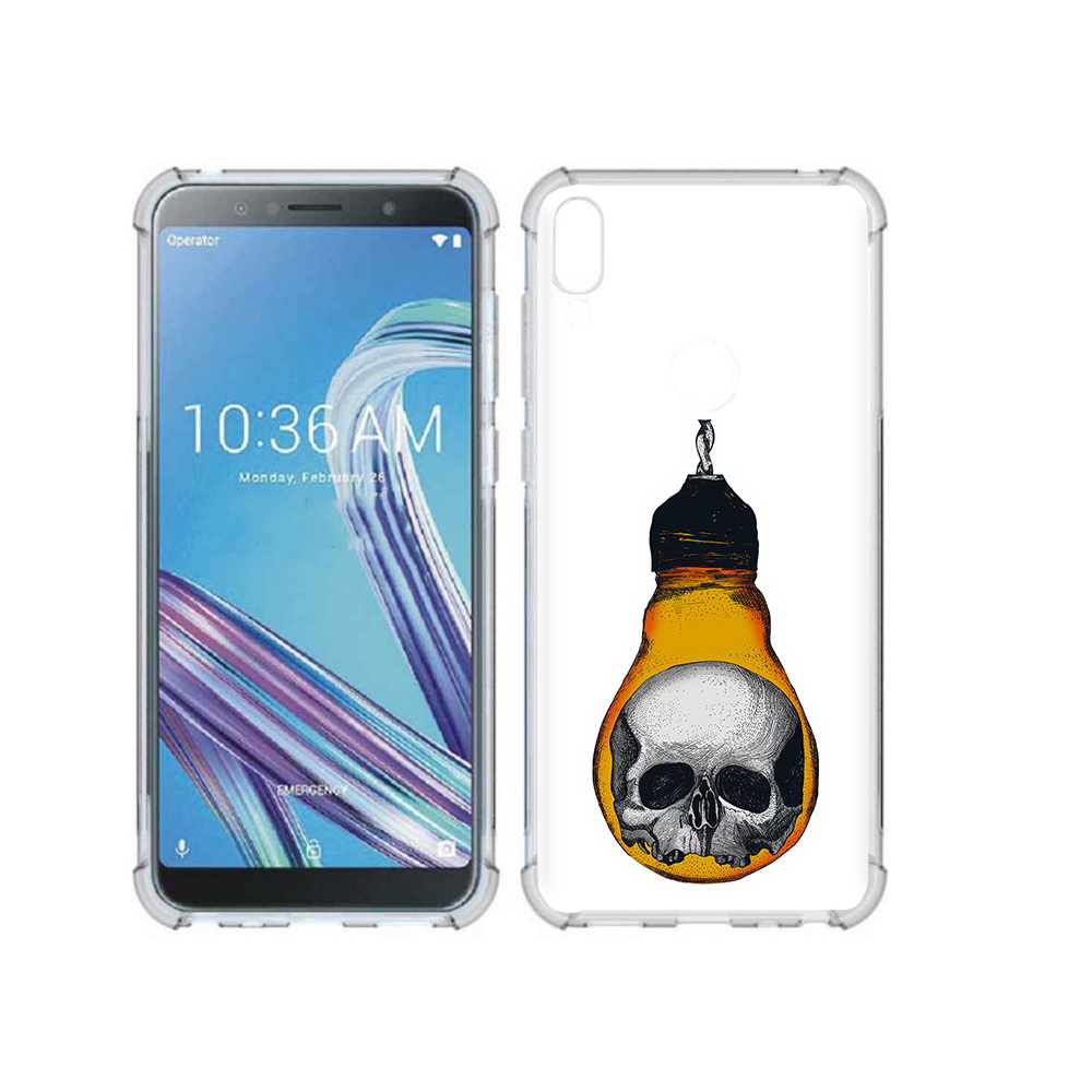 

Чехол MyPads Tocco для Asus ZenFone Max Pro (ZB602KL) череп в лампочке, Прозрачный, Tocco