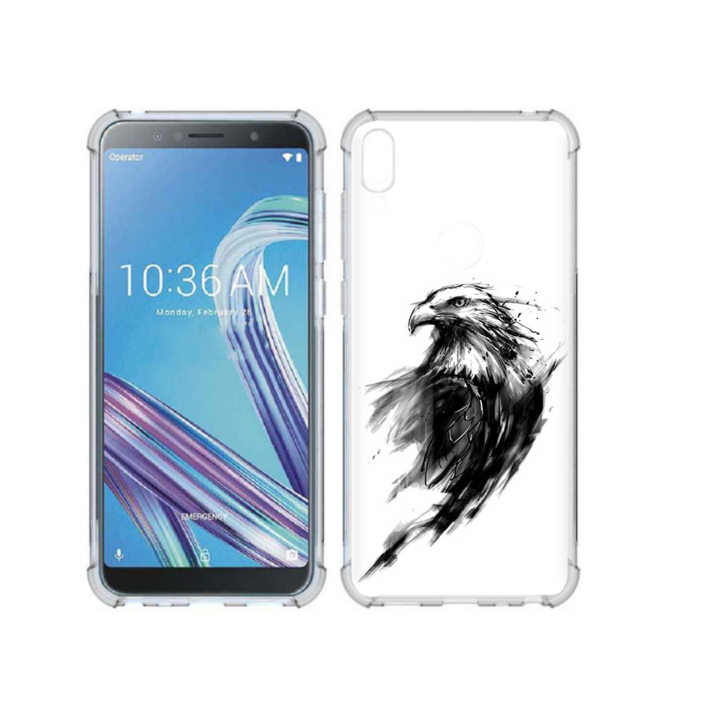 

Чехол MyPads Tocco для Asus ZenFone Max Pro (ZB602KL) чб птица, Прозрачный, Tocco