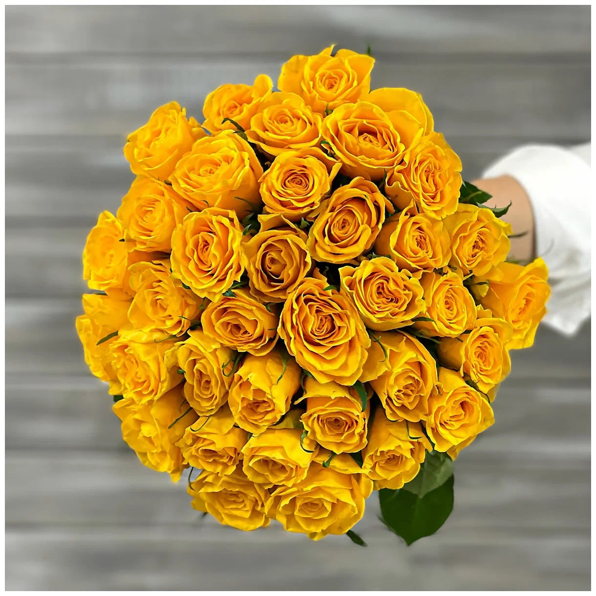 Букет из 39 желтых роз с лентой 40 см, Букет Маркет, 39 роз 40 см, B1948