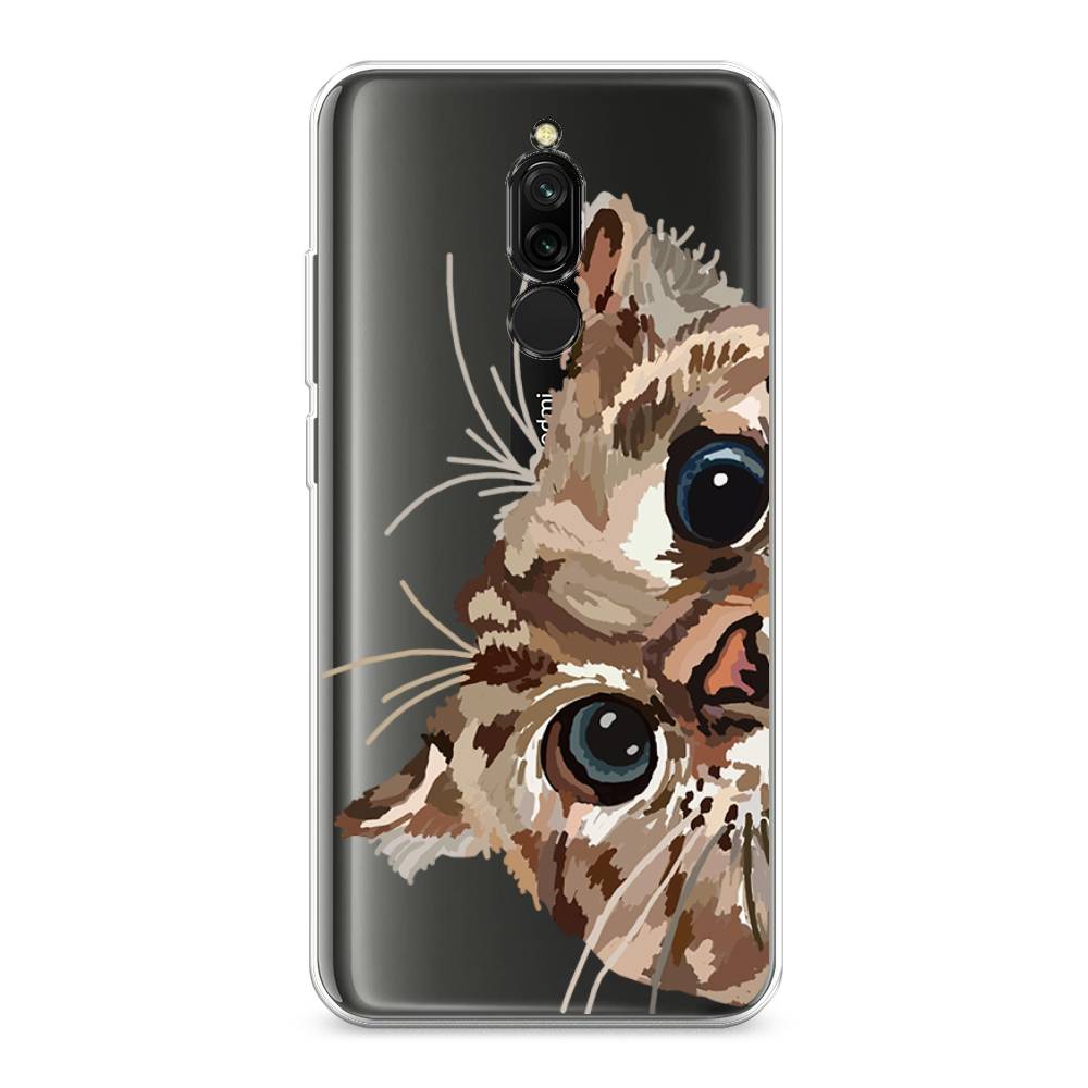 

Чехол на Xiaomi Redmi 8 "Любопытный кот", Коричневый;синий;черный, 37150-1