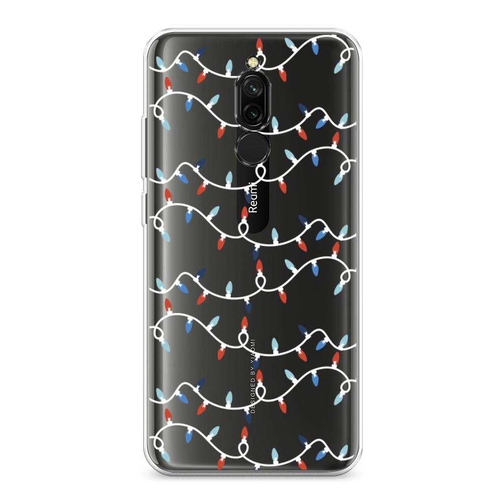 

Чехол для Xiaomi Redmi 8 "Разноцветная гирлянда", Белый;красный;синий, 37150-5
