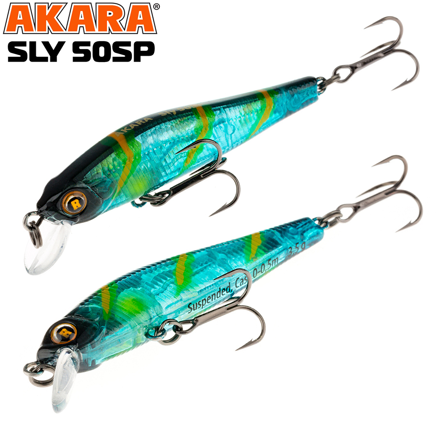 

Воблер Akara Sly 50SP 3,5 гр 1/8 oz 2,0 in A42, Разноцветный, Sly