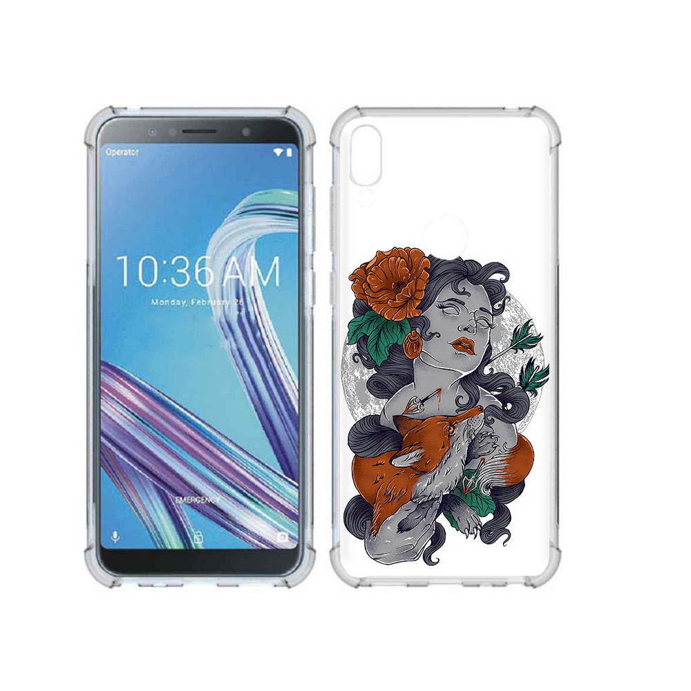 

Чехол MyPads Tocco для Asus ZenFone Max Pro (ZB602KL) темная девушка с лисой, Прозрачный, Tocco