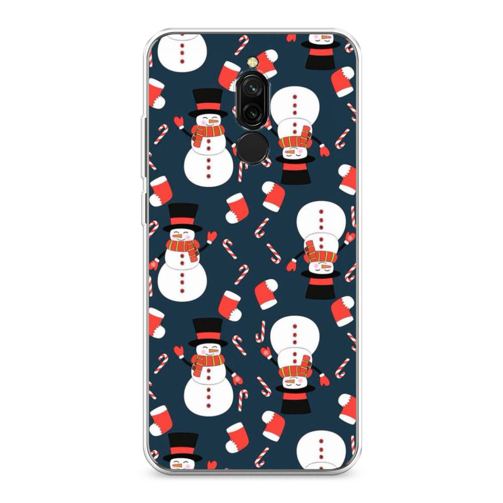 

Чехол для Xiaomi Redmi 8 "Синие снеговики", Синий;белый;красный, 37150-5