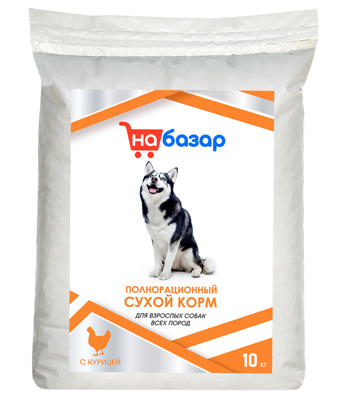 

Сухой корм для собак На базар с мясом курицы и рисом, 10 кг, 78711571015