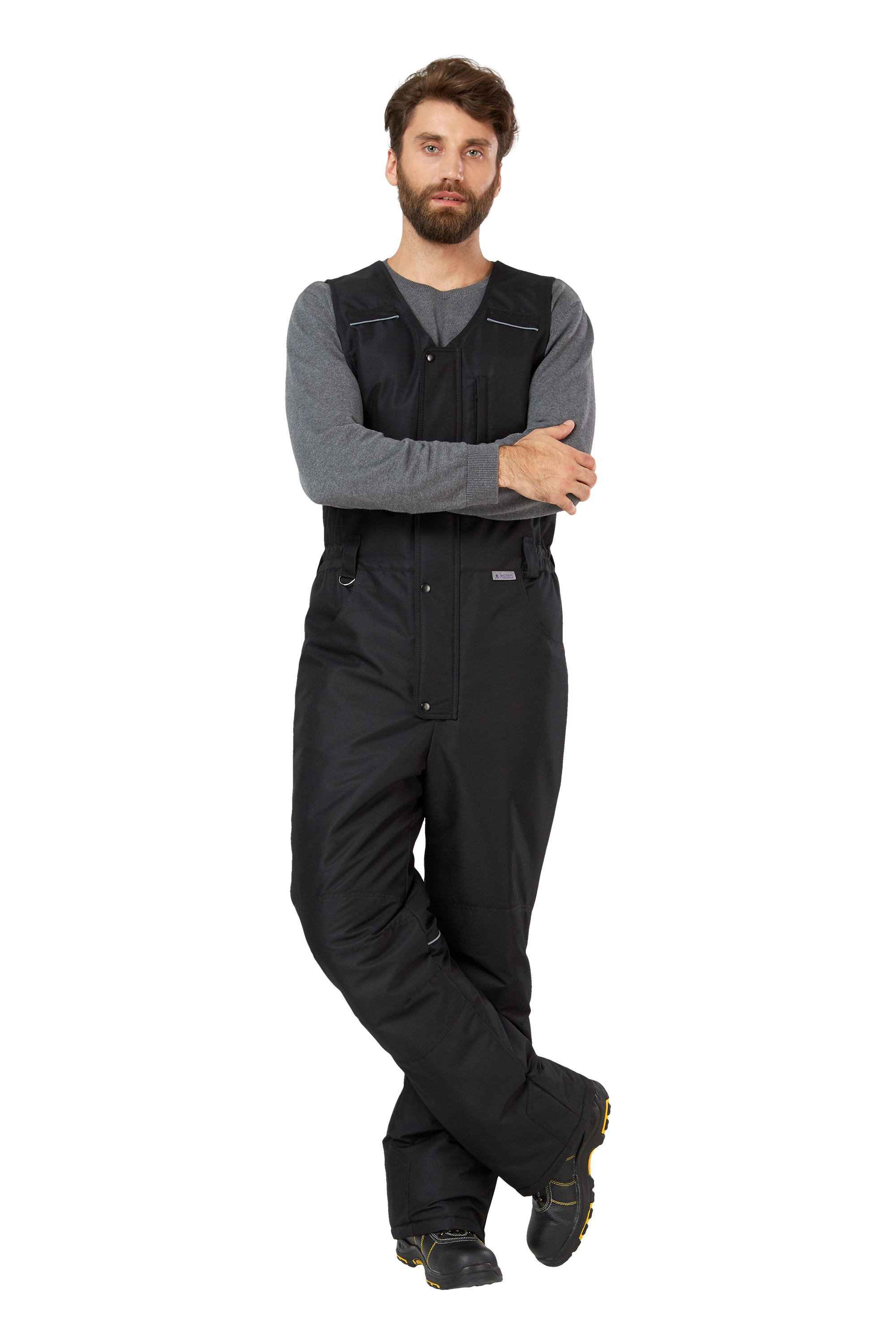 

Полукомбинезон рабочий мужской Эксперт Спецодежда Дэлф3 черный 170-176/182-188 RU, Дэлф3