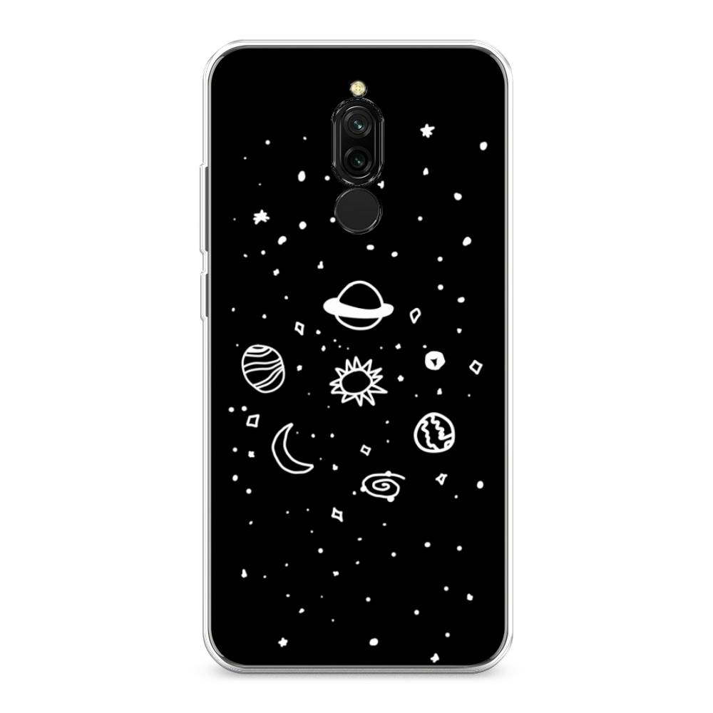 

Чехол для Xiaomi Redmi 8 "Дудл солнечной системы", Бежевый;серый, 37150-2