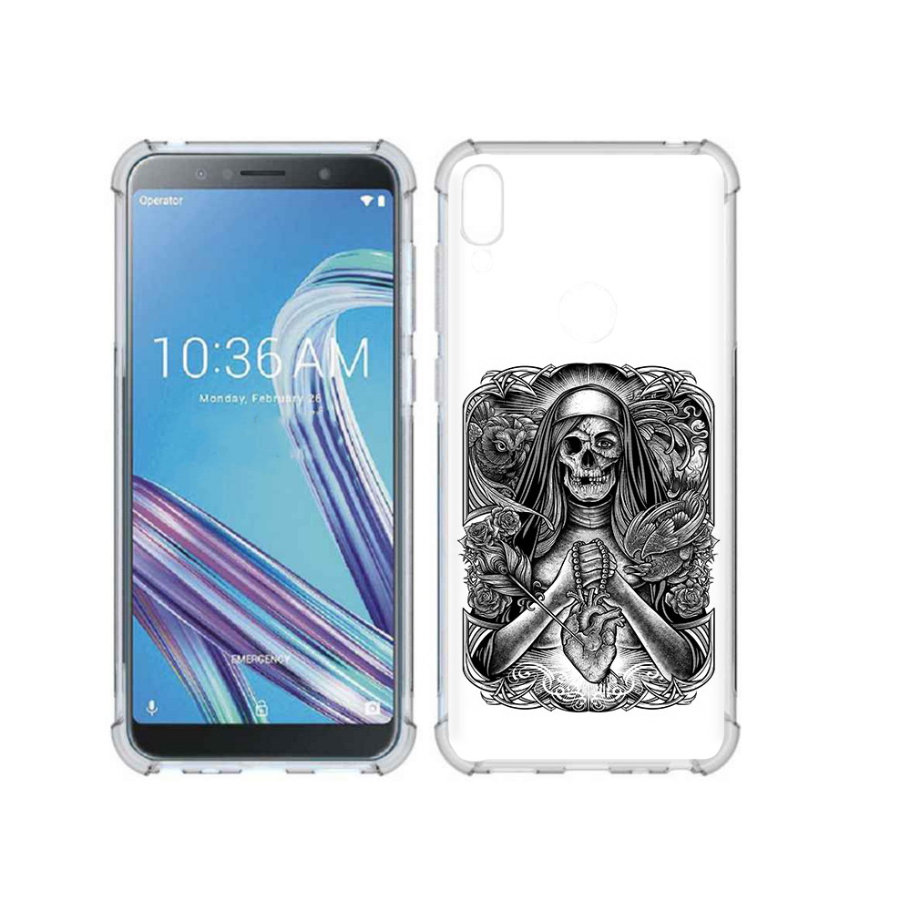 

Чехол MyPads Tocco для Asus ZenFone Max Pro (ZB602KL) скелет с сердцем, Прозрачный, Tocco