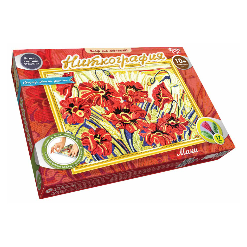 

Набор для ниткографии Danko Toys Цветы 21 x 29 см