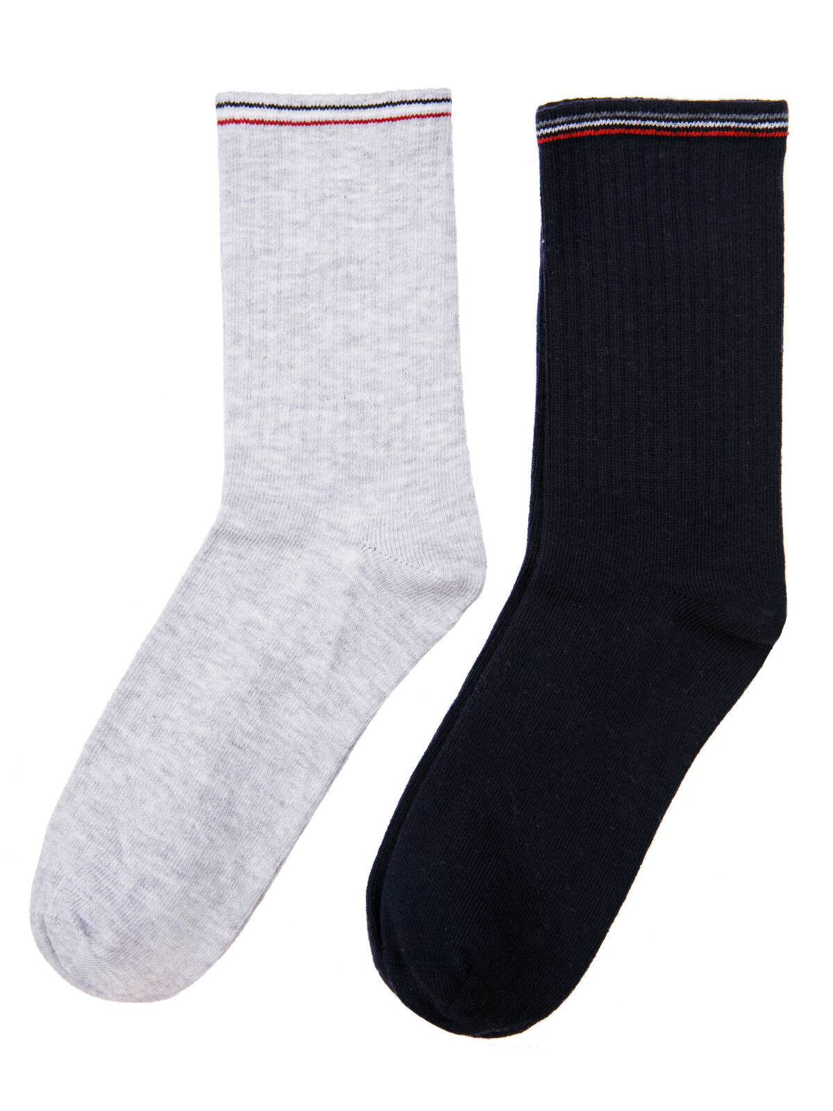 Носки для мальчиков PlayToday, 2 пары в комплекте, серый меланж,тёмно-синий, 39-40