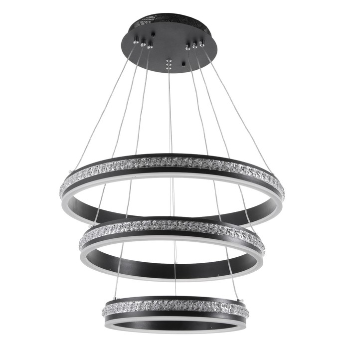 

Люстра с ПДУ 1841/3BK LED 264Вт диммер черный 50х50х150 см