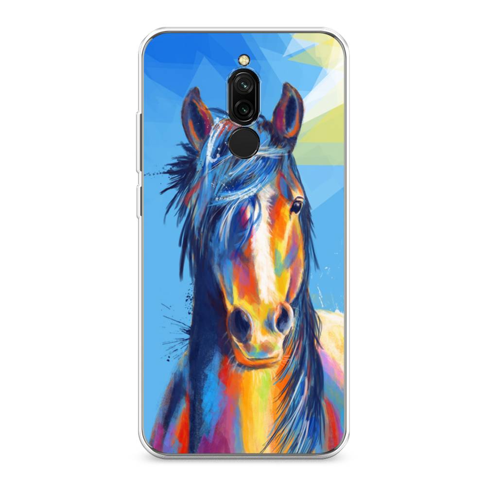 

Чехол для Xiaomi Redmi 8 "Лошадь арт 3", Голубой;желтый;синий, 37150-1