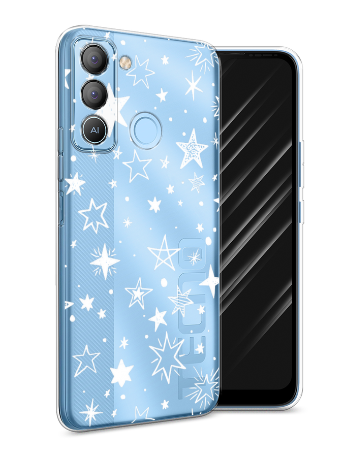 

Чехол Awog на Tecno POP 5 LTE "Звездочки графика белая", Прозрачный;белый, 303050-7