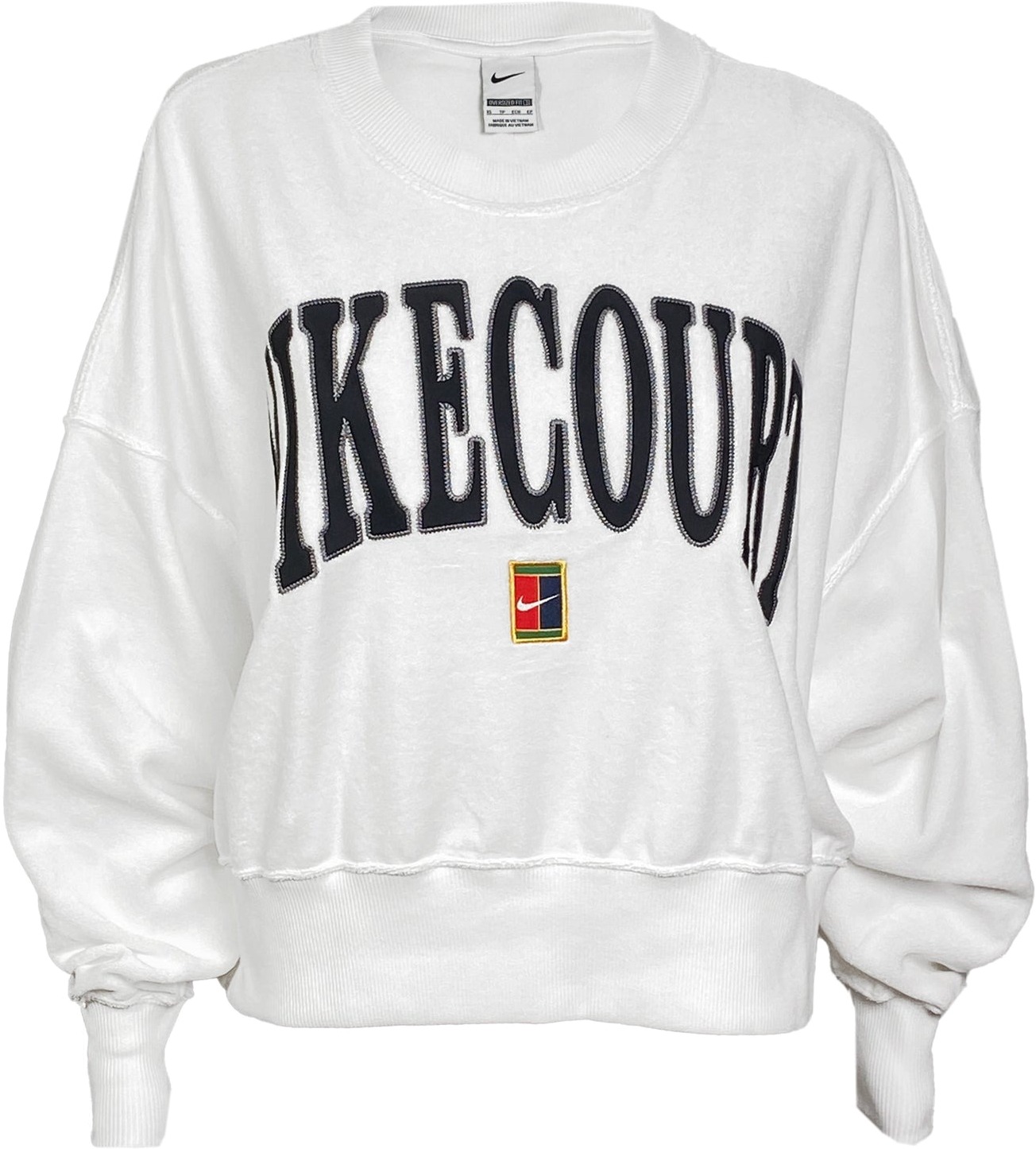 

Свитшот женский Nike NKCT HRTGE FLC OOS GFX белый M, NKCT HRTGE FLC OOS GFX
