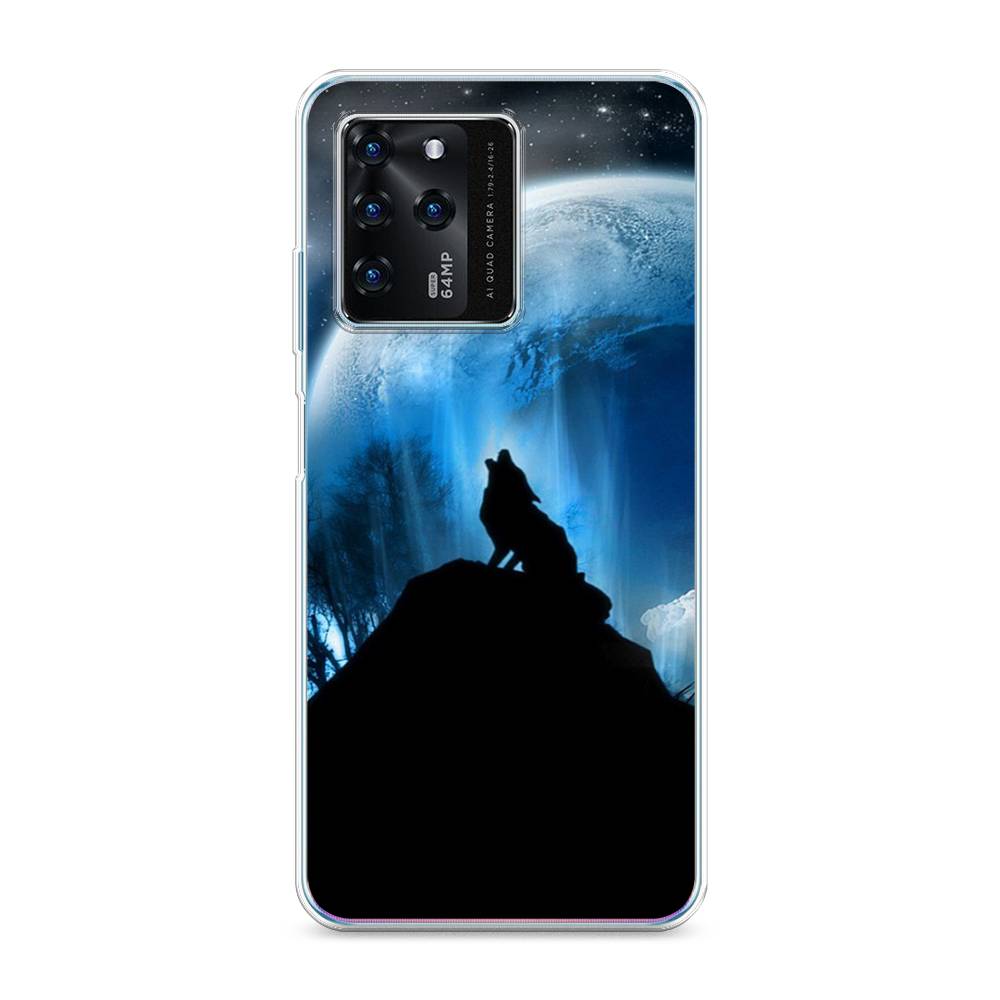 

Чехол на ZTE Blade V30 "Волк 2", Синий;черный;белый, 135350-1