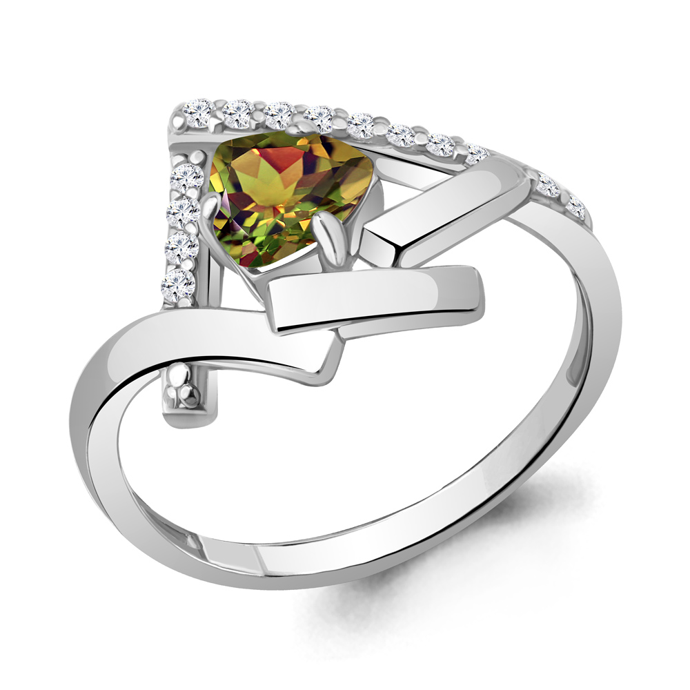 

Кольцо из серебра с фианитом Aquamarine Aquamarine 6959019А_925_р р. 18, 6959019А_925_р