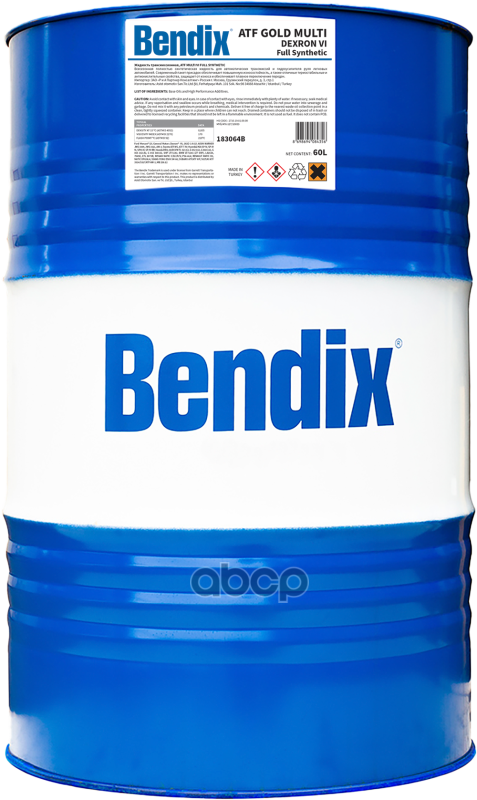 Масло Трансмиссионное Bendix Gold Atf Multi Dexron Vi Синтетическое 60 Л 183064b BENDIX 18