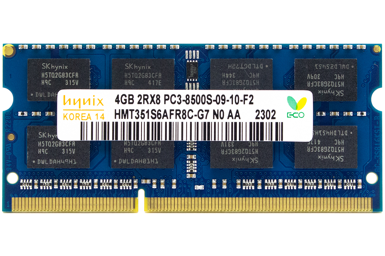 фото Модуль памяти для ноутбука sodimm ddr3 4gb pc8500 1066мгц hynix hmt351s6afr8c-g7