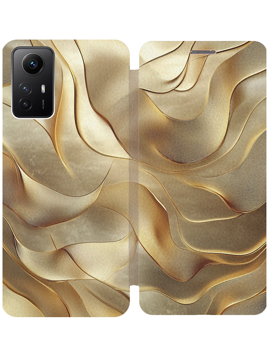 

Чехол-книжка на Xiaomi Redmi Note 12s с принтом "Золотистые волны" золотой, Бежевый;золотистый, 778676931