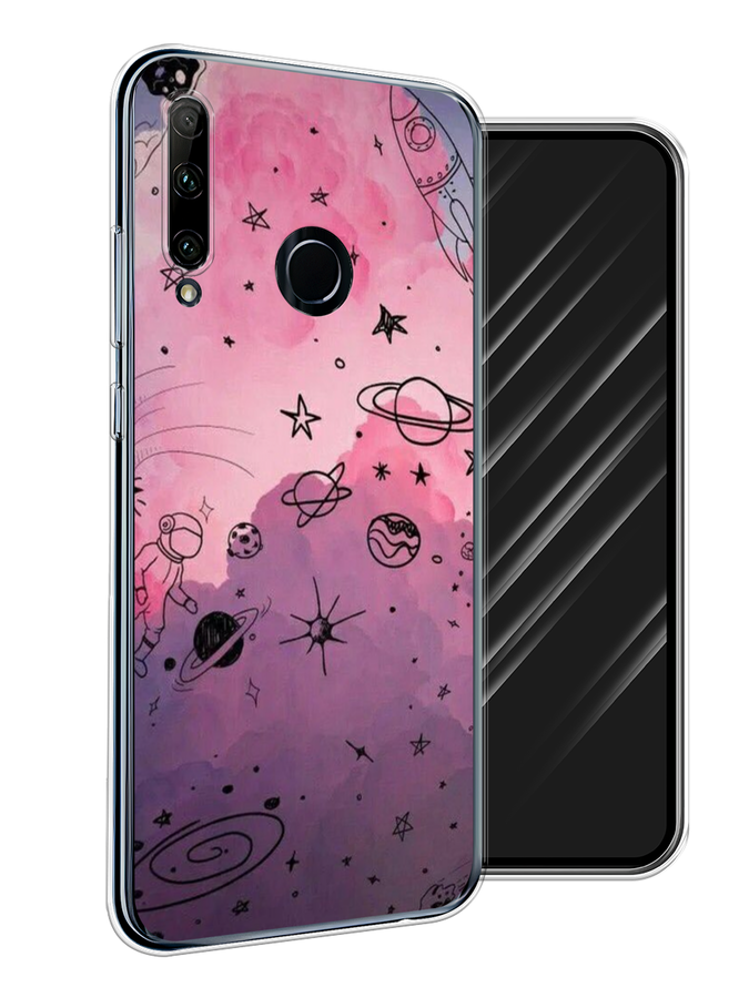 

Чехол Awog на Honor 10i "Космонавт", Белый;черный, 68850-4