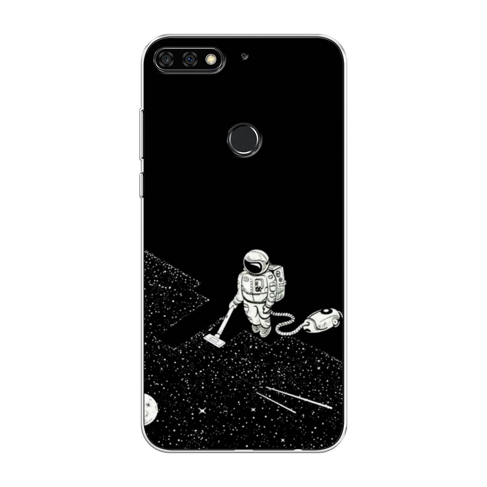 фото Чехол awog "космонавт с пылесосом" для huawei y7 prime 2018