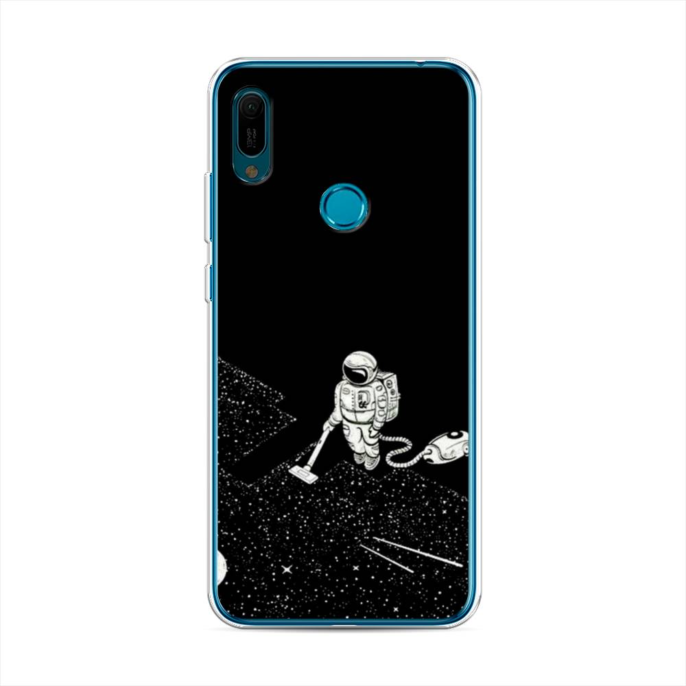 

Чехол Awog на Huawei Y6 2019 "Космонавт с пылесосом", Белый, 68650-4