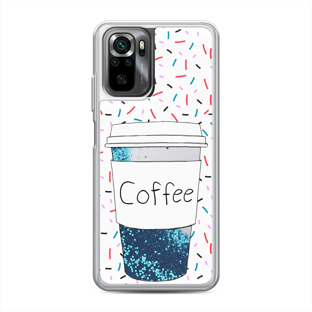 

Чехол Awog на Xiaomi Redmi Note 10/10S/Poco M5s "Coffee прозрачный стакан", Белый, 316293-1