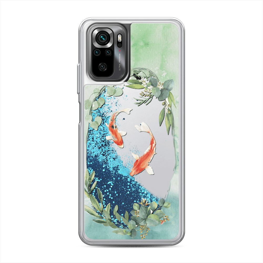 

Чехол Awog на Xiaomi Redmi Note 10/ Redmi Note 10S/ Poco M5s "Две золотые рыбки", Зеленый, 316293-1