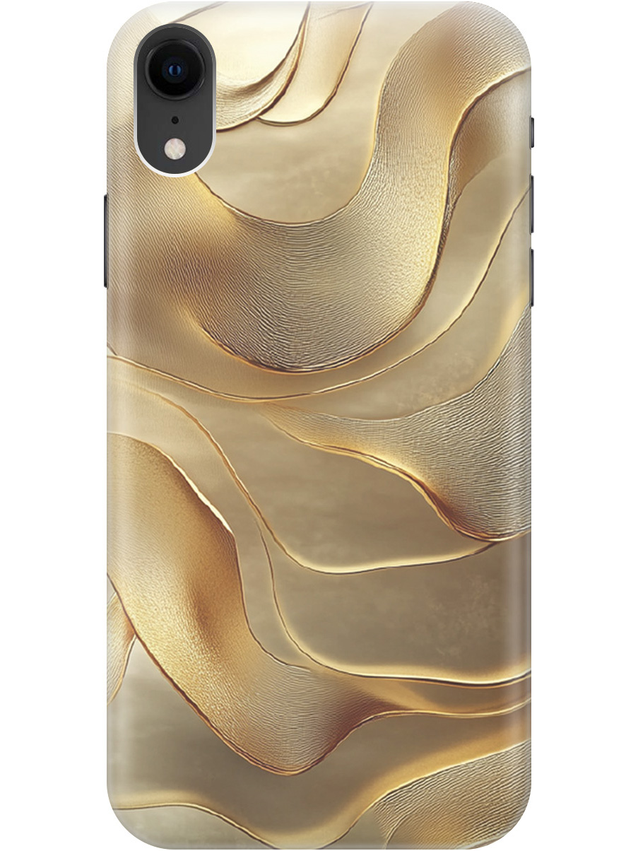 

Силиконовый чехол на Apple iPhone XR с принтом "Золотистые волны", Прозрачный;бежевый;золотистый, 719086331