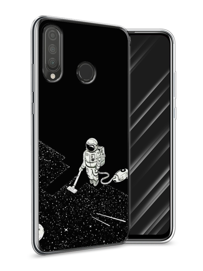

Чехол Awog на Huawei P30 Lite "Космонавт с пылесосом", Белый, 67950-4