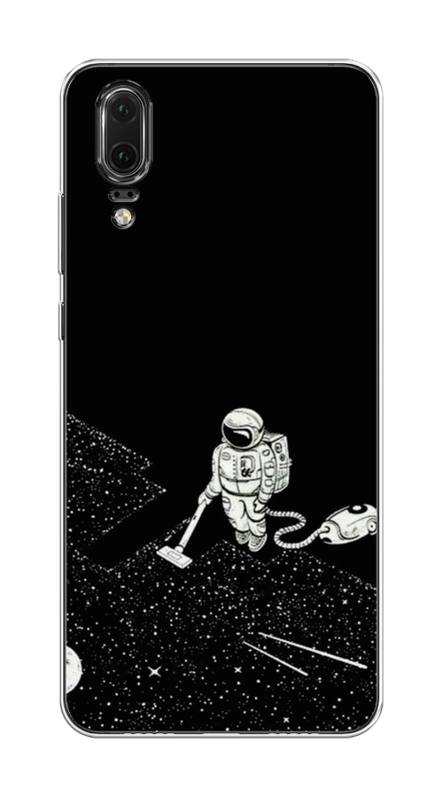 

Чехол Awog на Huawei P20 "Космонавт с пылесосом", Белый, 64350-4