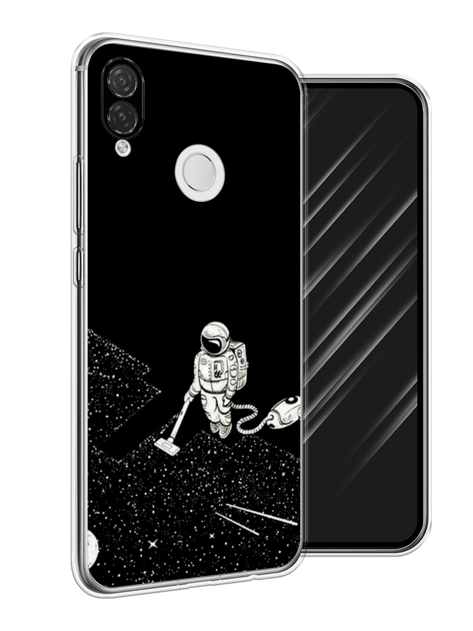 

Чехол Awog на Huawei P Smart Plus "Космонавт с пылесосом", Белый, 68250-4