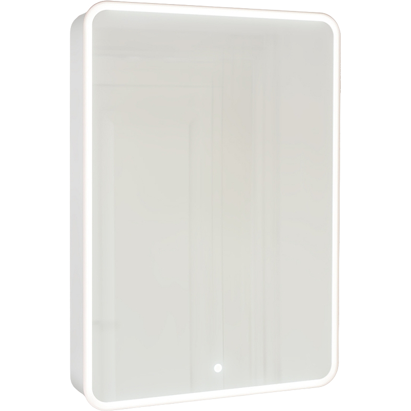 фото Зеркальный шкаф jorno pastel 60 pas.03.60/w с подсветкой белый жемчуг