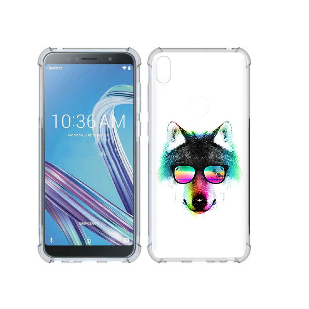 

Чехол MyPads Tocco для Asus ZenFone Max Pro (ZB602KL) радужный волк, Прозрачный, Tocco