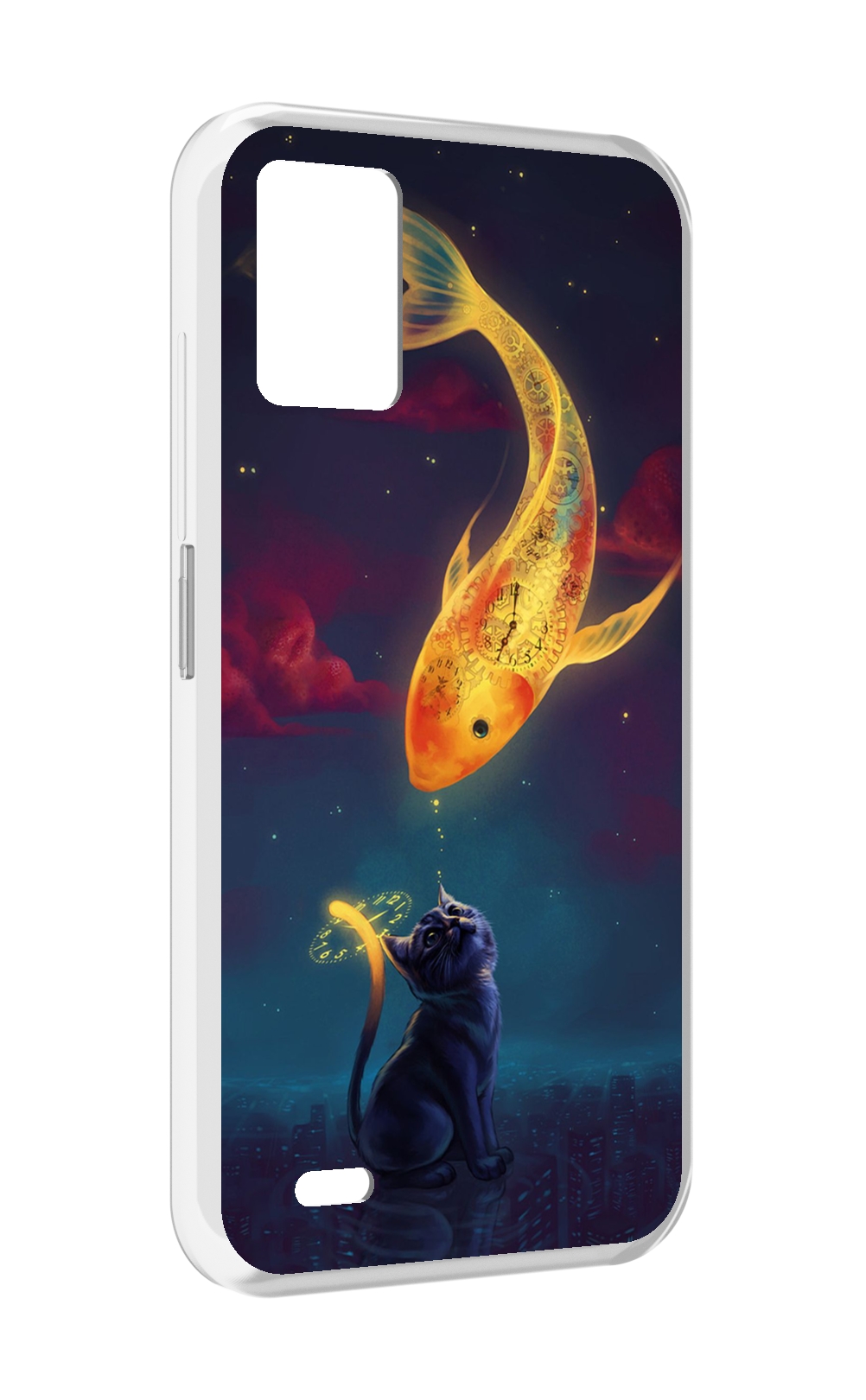 

Чехол MyPads золотая-рыбка-часовая для UMIDIGI Bison 1, Прозрачный, Tocco