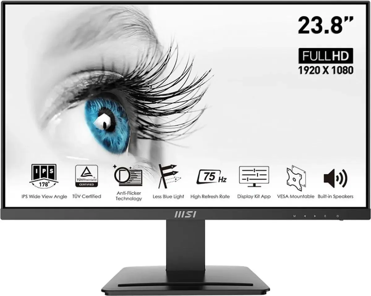 

23.8" Монитор MSI Pro MP243 черный 75Hz 1920x1080 IPS, PRO MP243