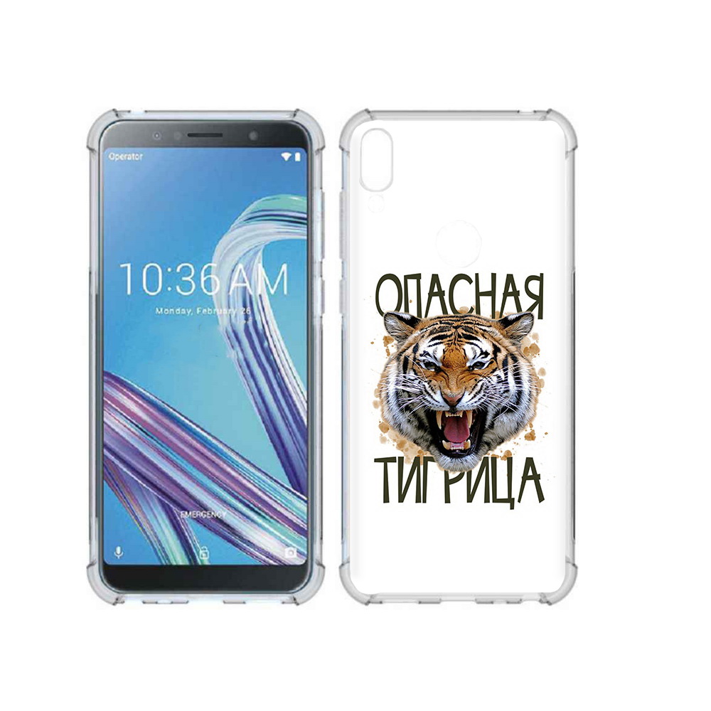 

Чехол MyPads Tocco для Asus ZenFone Max Pro (ZB602KL) опасная тигрица, Прозрачный, Tocco