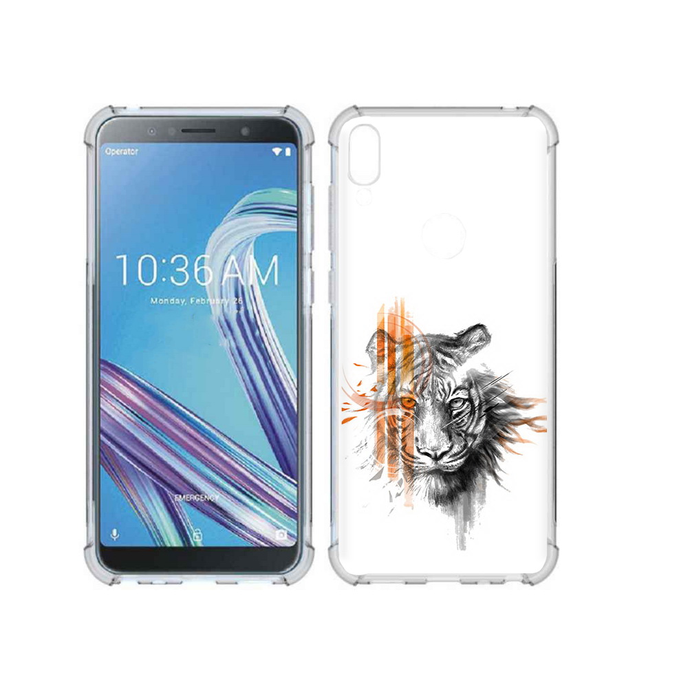 

Чехол MyPads Tocco для Asus ZenFone Max Pro (ZB602KL) огненный тигр, Прозрачный, Tocco