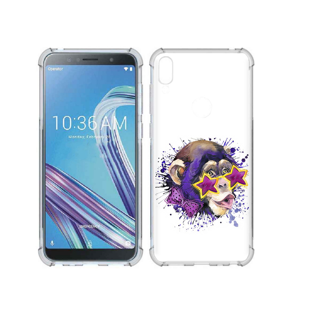 

Чехол MyPads Tocco для Asus ZenFone Max Pro (ZB602KL) обезьяна в очках, Прозрачный, Tocco