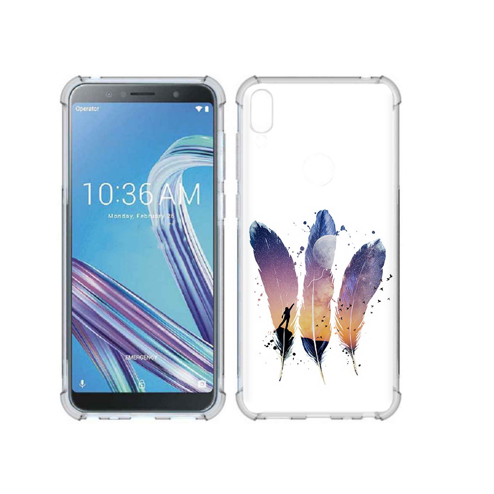 Чехол MyPads Tocco для Asus ZenFone Max Pro (ZB602KL) небесные перья