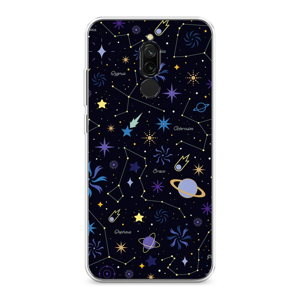 

Чехол для Xiaomi Redmi 8 "Цветной космос", Желтый, 37150-2