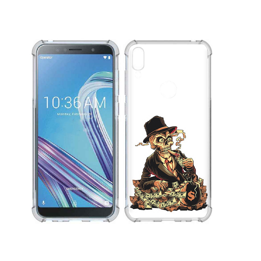 

Чехол MyPads Tocco для Asus ZenFone Max Pro (ZB602KL) нарисованный череп с сигаретой, Прозрачный, Tocco