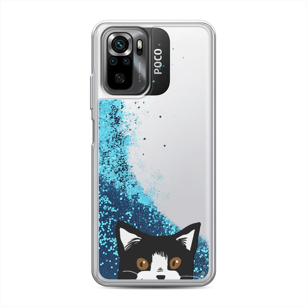 

Чехол Awog на Xiaomi Redmi Note 10/10S/Poco M5s "Подглядывающий кот", Черный, 316293-1