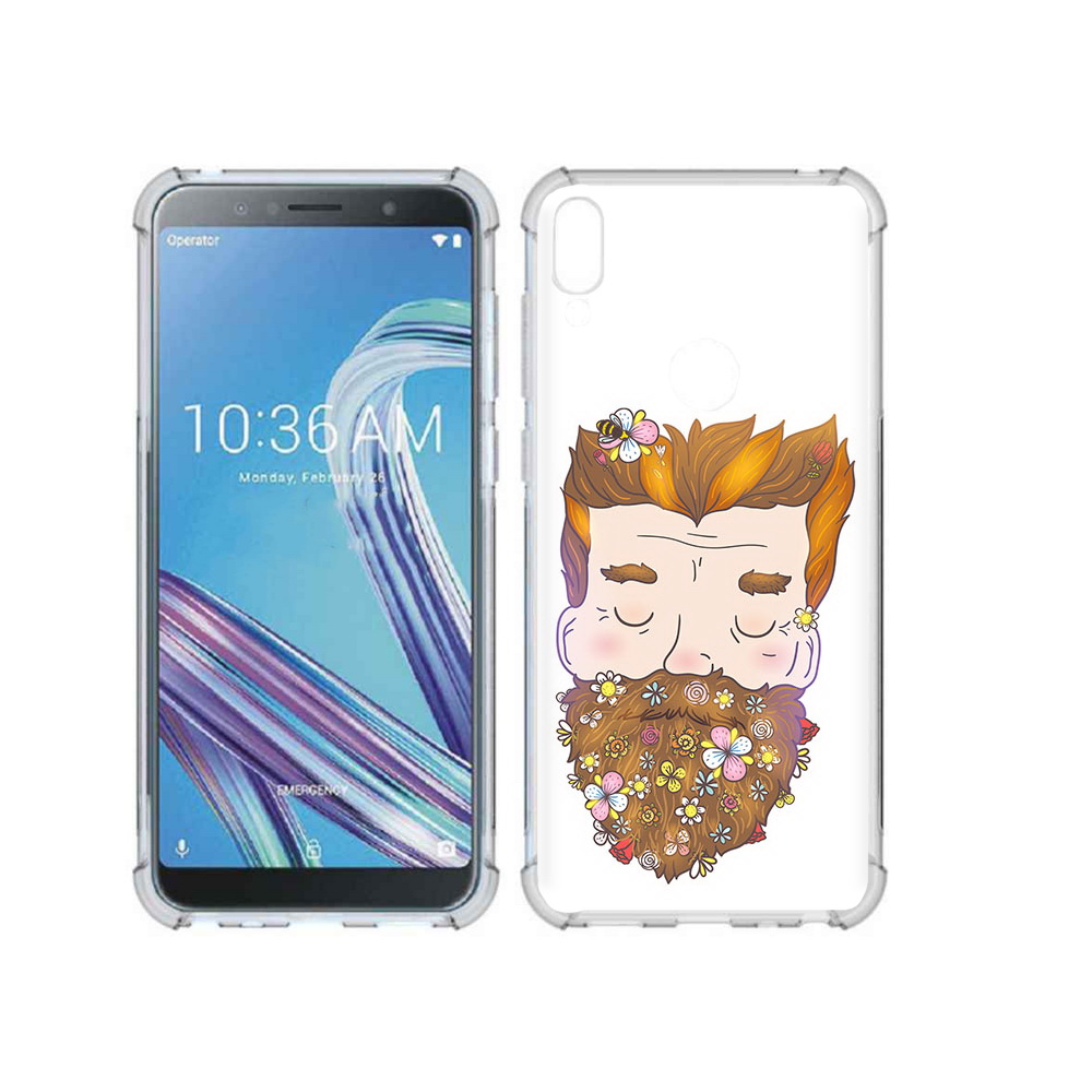 Чехол MyPads Tocco для Asus ZenFone Max Pro (ZB602KL) мужчина с цветами в бороде